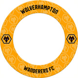 Wolverhampton Wanderers FC Dartboard Surround - Official Licensed - Wolves - S2 - Black - Repeat Crest