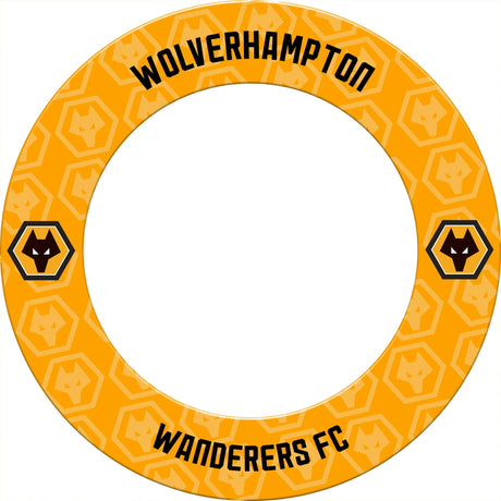 Wolverhampton Wanderers FC Dartboard Surround - Official Licensed - Wolves - S2 - Black - Repeat Crest