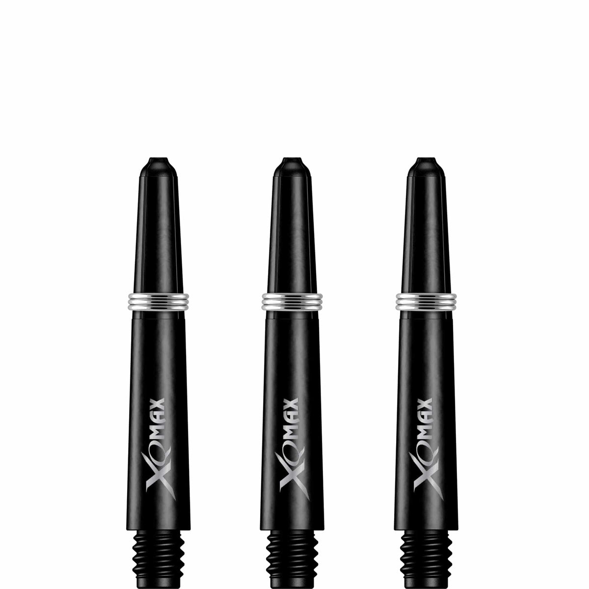 XQMax Polycarbonate Dart Shafts - Solid Colour with Logo - includes Springs - Black Short