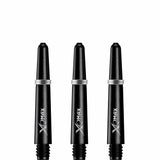 XQMax Polycarbonate Dart Shafts - Solid Colour with Logo - includes Springs - Black Short