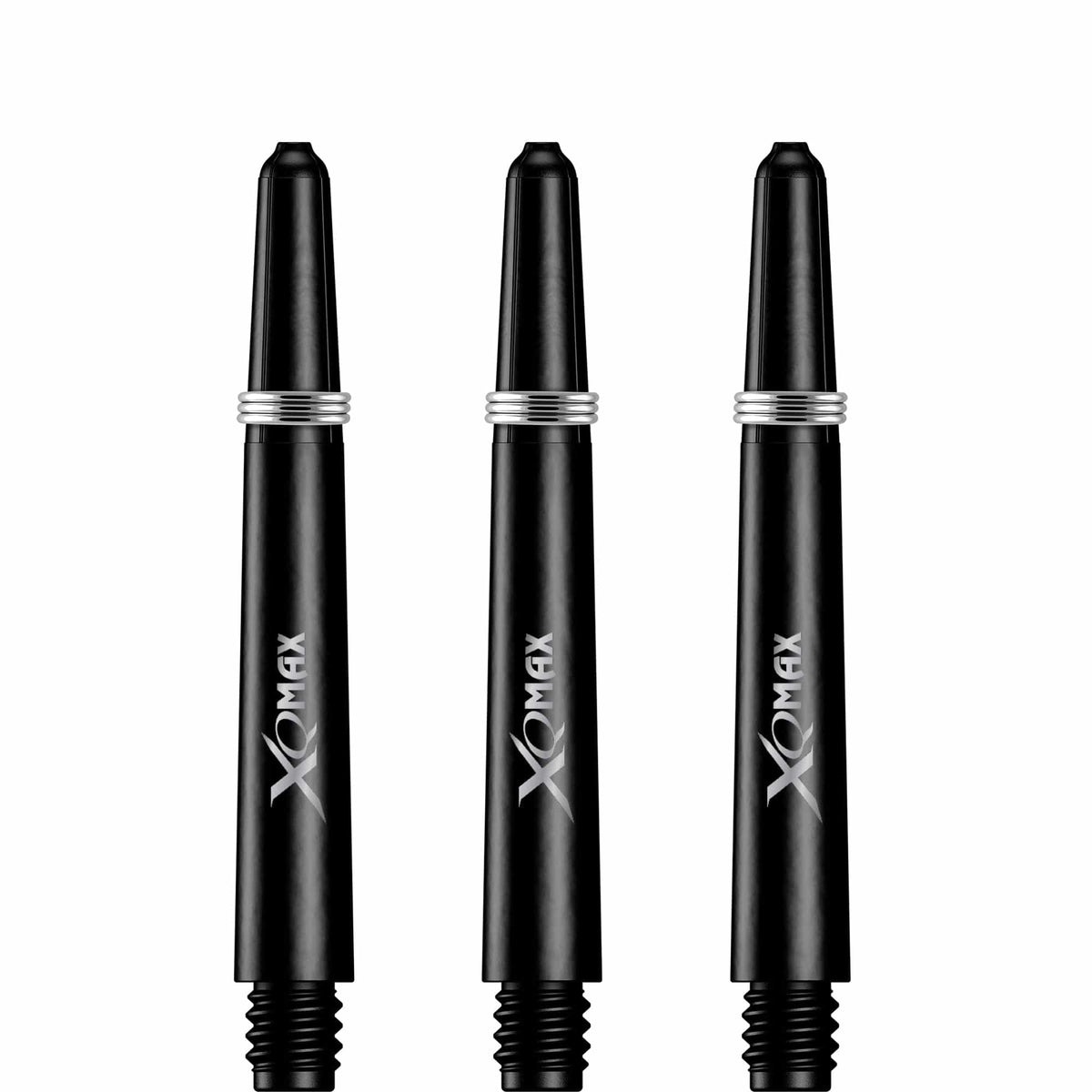 XQMax Polycarbonate Dart Shafts - Solid Colour with Logo - includes Springs - Black Tweenie