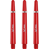 XQMax Polycarbonate Dart Shafts - Solid Colour with Logo - includes Springs - Red Medium