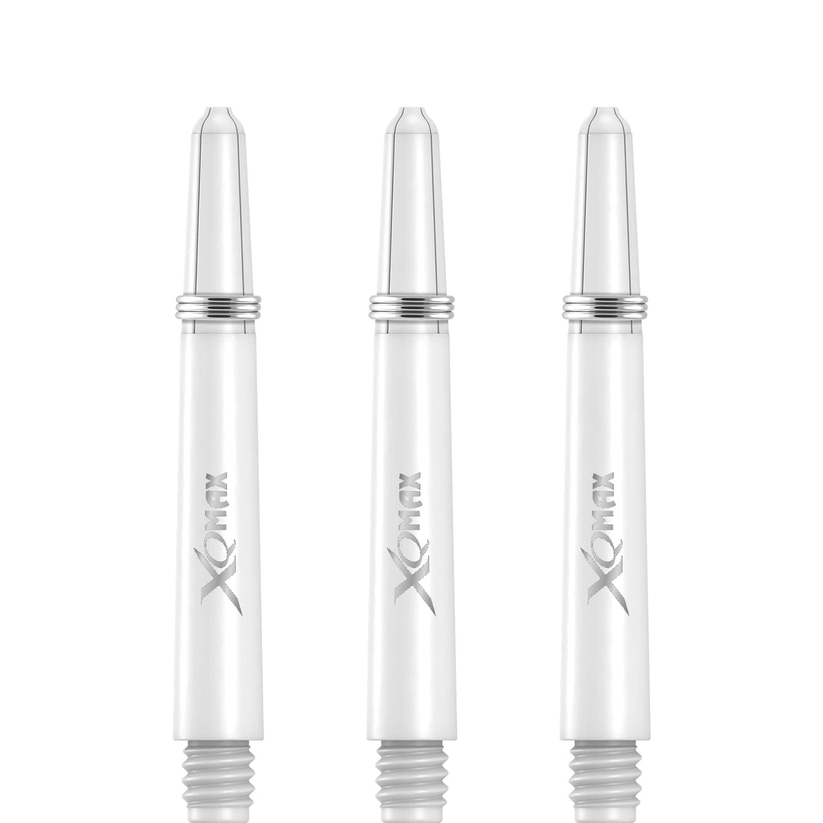 XQMax Polycarbonate Dart Shafts - Solid Colour with Logo - includes Springs - White Tweenie